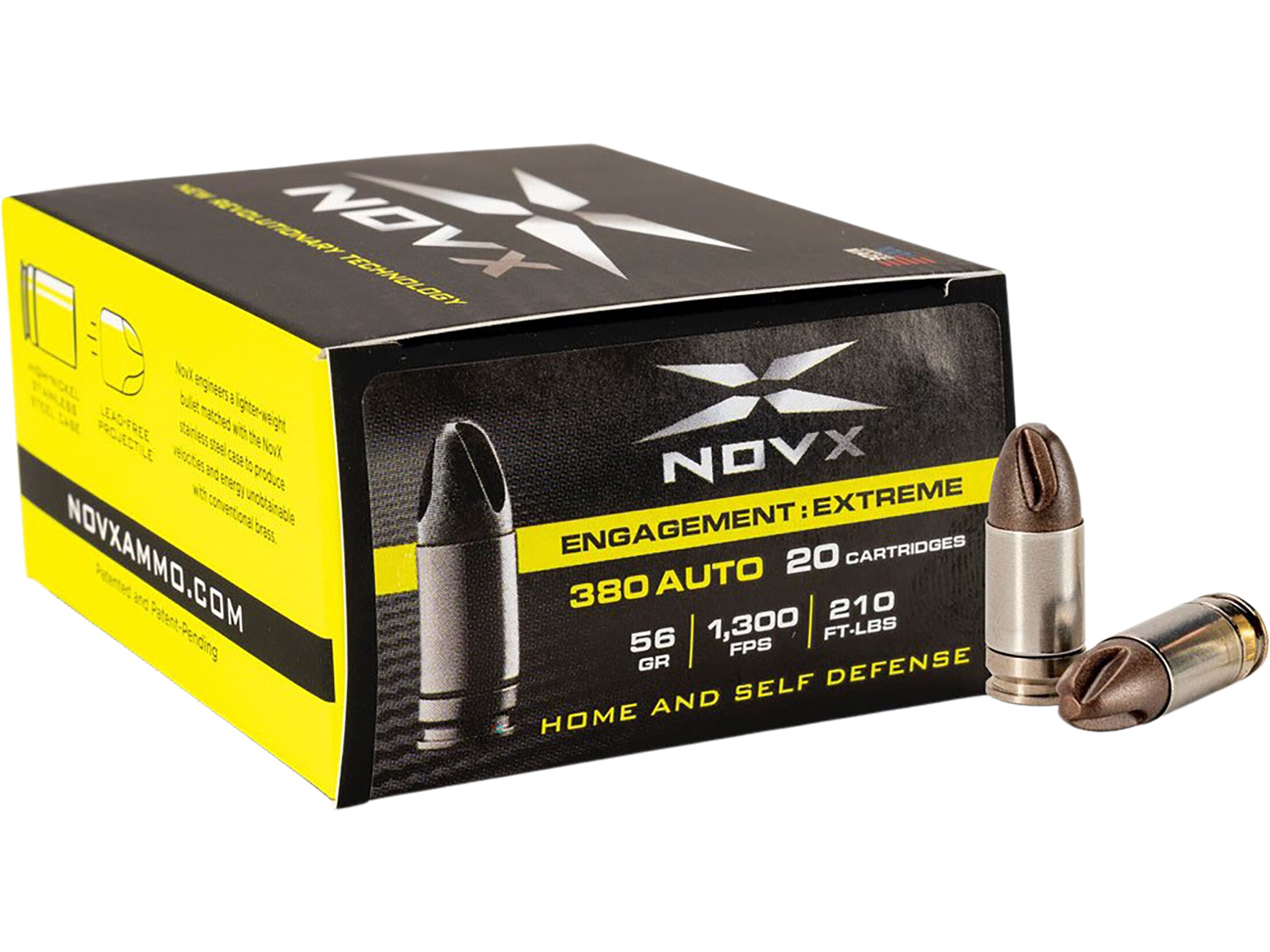 Novx Engagement Extreme Self Defense Ammo 380 Acp 56 Grain Fluted Lead