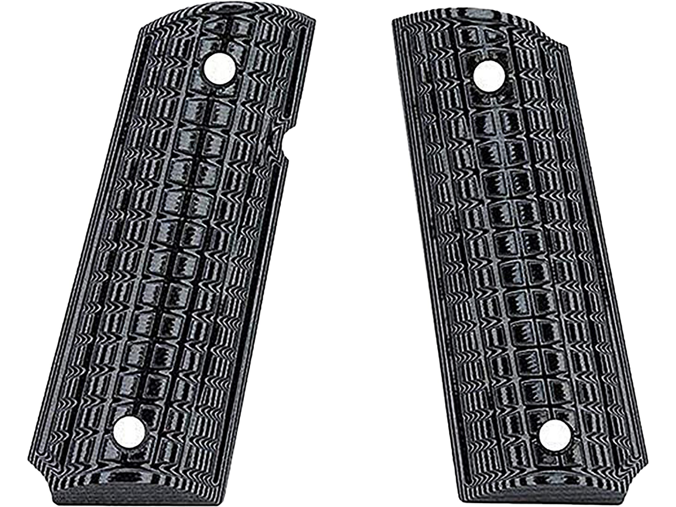 Grips 1911 G10 Full Size Government/Commander - Texture OPS Antiscivolo - Taglio Per Sicurezza Ambi - Grigio/Nero
