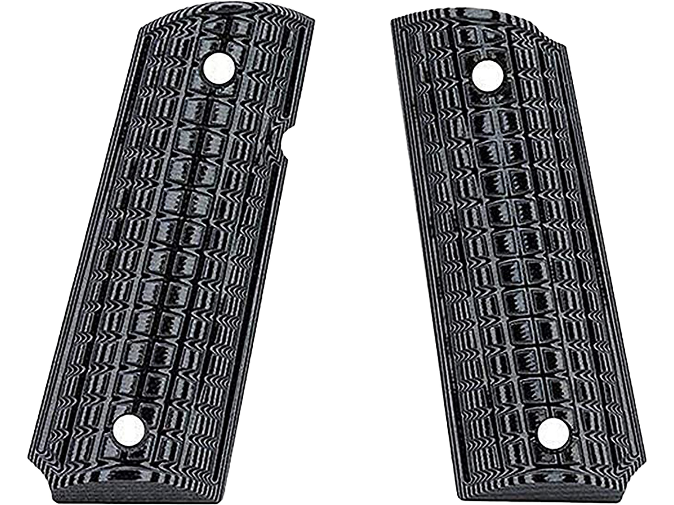 Grips 1911 G10 Full Size Government/Commander - Texture OPS Antiscivolo - Taglio Per Sicurezza Ambi - Grigio/Nero