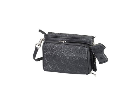 Gun Tote&#39;N Mamas Embroidered Rose Handbag Black