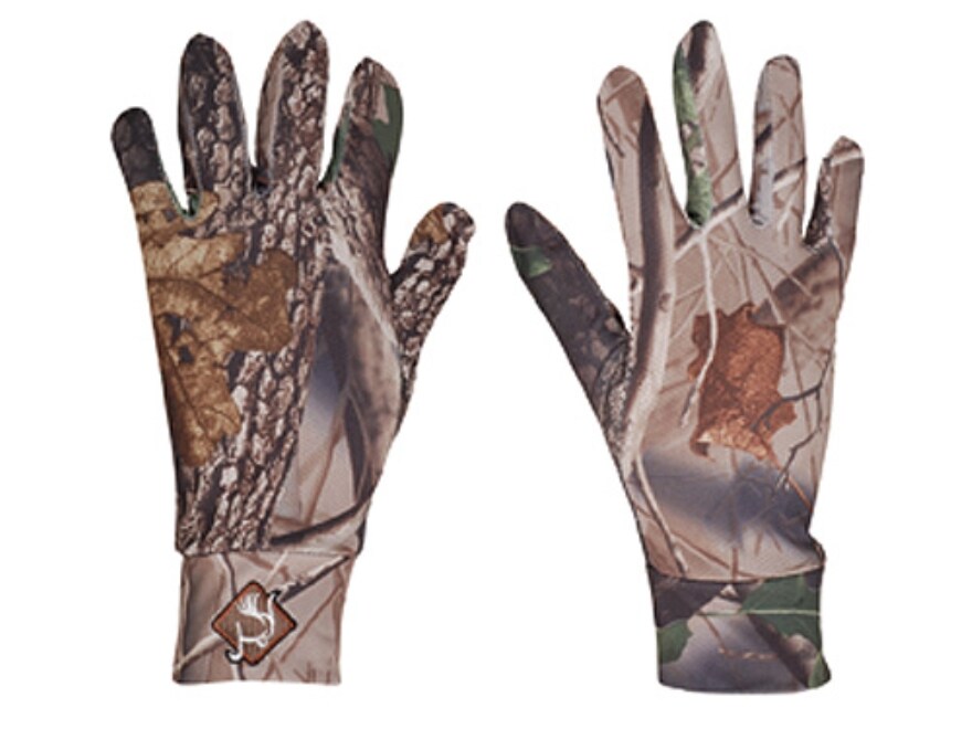 Ol' Tom Men's Stretch Hunting Gloves Realtree Hardwoods Green Camo
