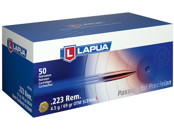Lapua 223 Remington Ammo 69 Grain Lapua Scenar-L Jacketed Hollow Point Box of 50