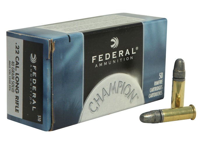 Federal Champion Target Ammo 22 Long Rifle High Velocity 40 Grain Lead