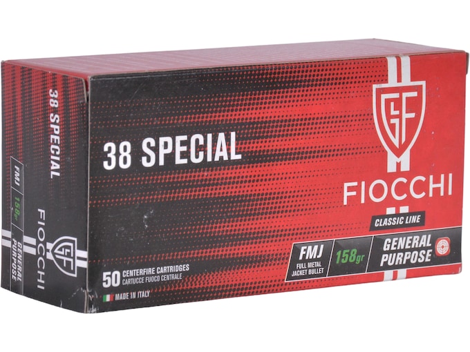 Fiocchi Shooting Dynamics 158 gr Full Metal Jacket .38 Spl Ammo, 50/box – 38G