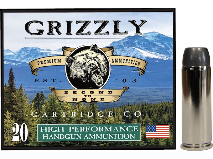 Grizzly Cartridge Bear Load 45 Colt (Long Colt) Ammo 265 Grain Flat Nose Box of 20