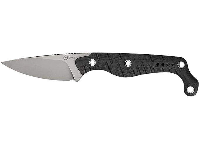 CIVIVI SOKN Fixed Blade Knife 2.82″ Drop Point Nitro-V Stonewashed Blade G-10 Handle Black