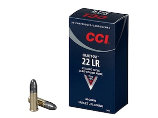 CCI Quiet Ammunition 22 Long Rifle Subsonic 40 Grain Lead Round Nose Box of 50