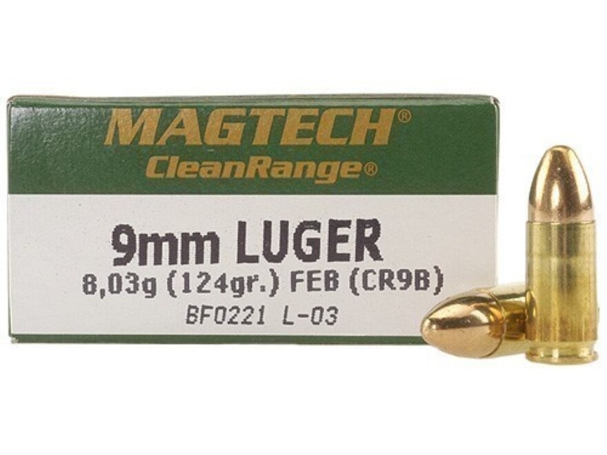 Magtech Clean Range Ammo 9mm Luger 124 Grain Encapsulated Round Nose