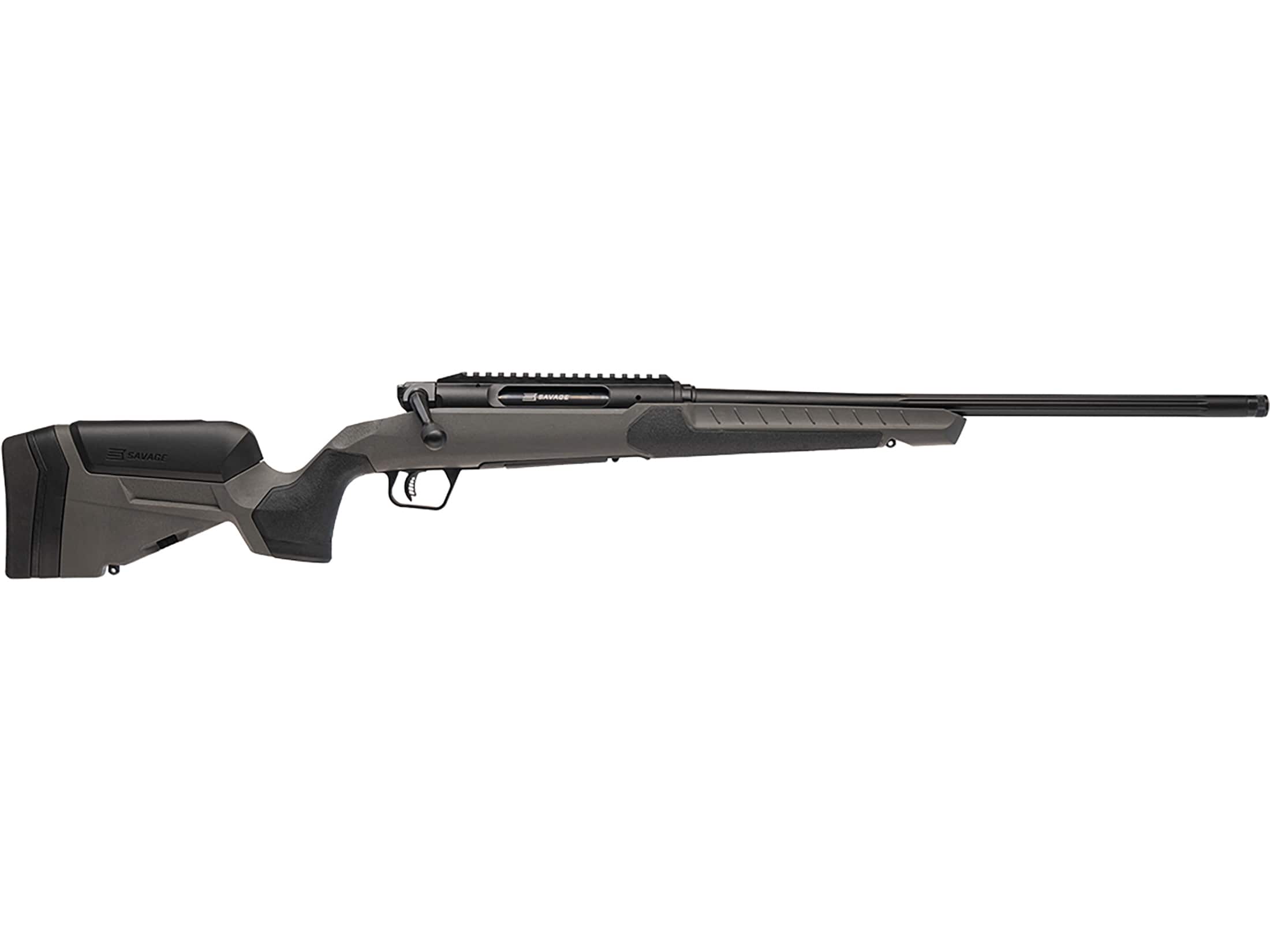 Savage Arms Impulse Core Hunter Straight Pull Rifle 25 Creedmoor 20" Fluted Black Cerakote Threaded Barrel Black Cerakote Frame Dark Gray Adjustable Stock