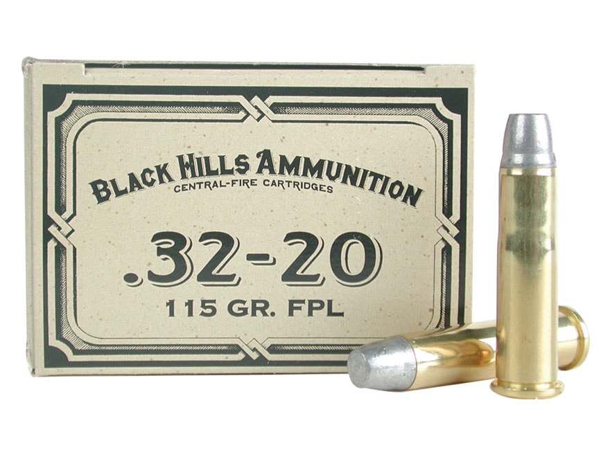 Black Hills Cowboy Action Ammo 32-20 WCF 115 Grain Lead Flat Nose Box.