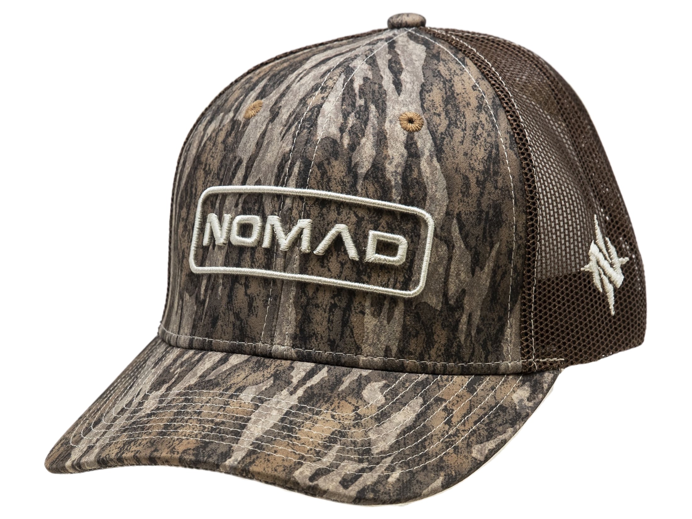 Nomad Mens Camo Hunter Trucker Hat Mossy Oak Bottomland