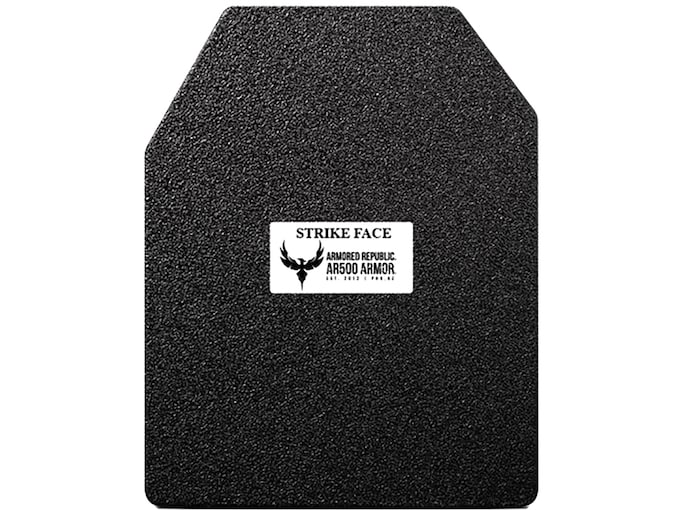 AR500 Body Armor Stand Alone Ballistic Plate III Left Hand Shooter's Cut 10" x 12" Flat Steel