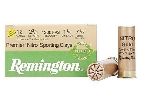 Remington Premier Nitro Gold Sporting Clays Target Ammunition 12 Gauge 2-3/4" 1-1/8 oz ...