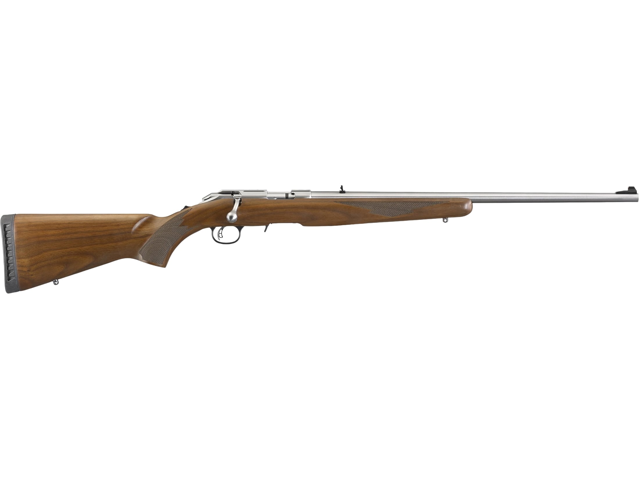 Ruger American Bolt Action Rifle 22 Winchester Magnum Rimfire (WMR) 22" Stainless Barrel Stainless Frame Walnut Field Stock