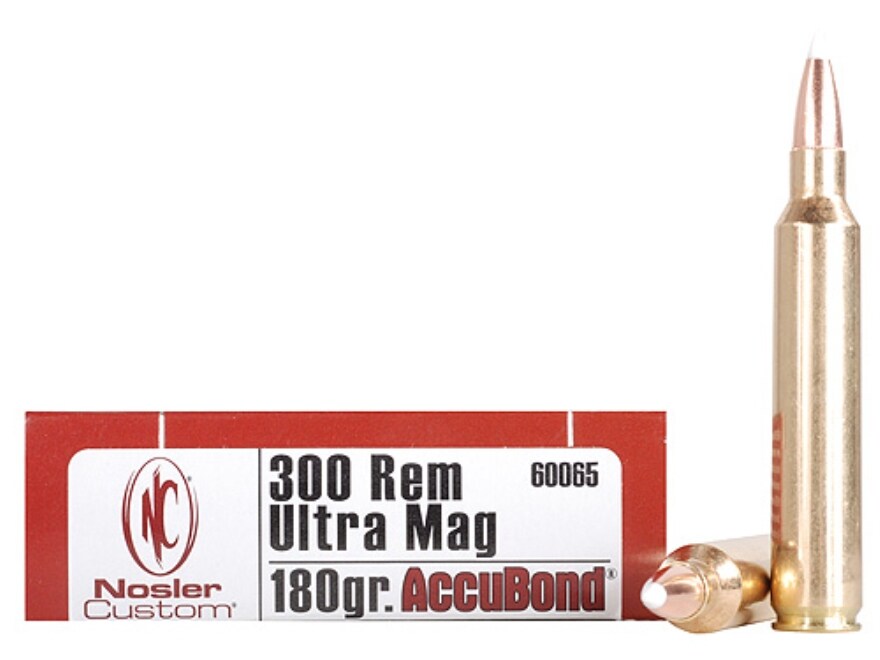 Nosler Trophy Grade Ammo 300 Remington Ultra Mag 180 Grain AccuBond