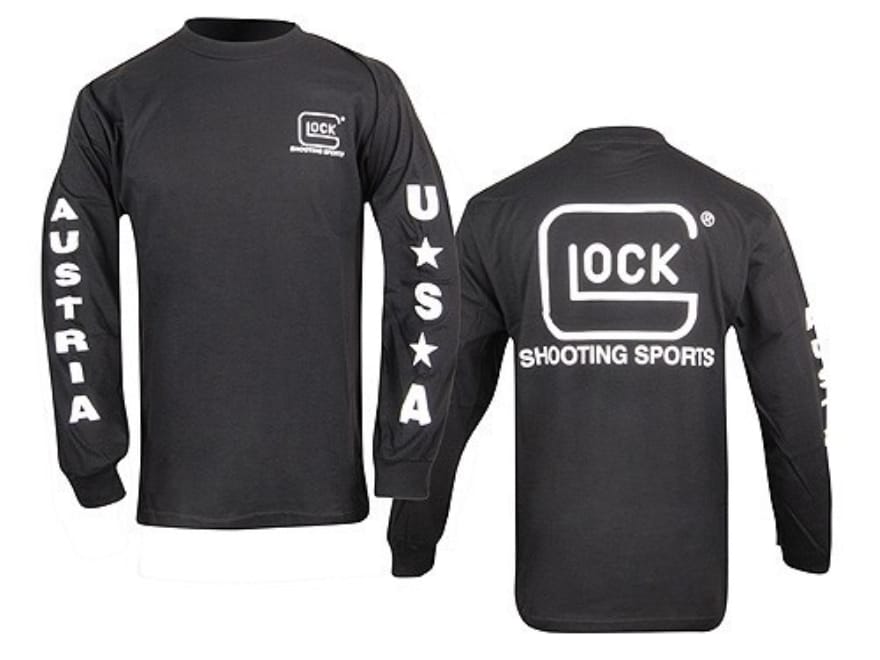 Glock Men's T-Shirt Long Sleeve Cotton Black Large (44)