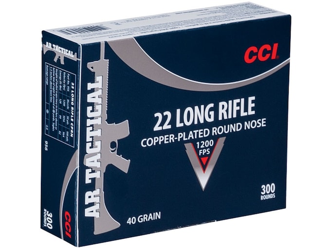 CCI Tactical 22LR Ammo 40 Grain Plated Round Nose Box of 300
