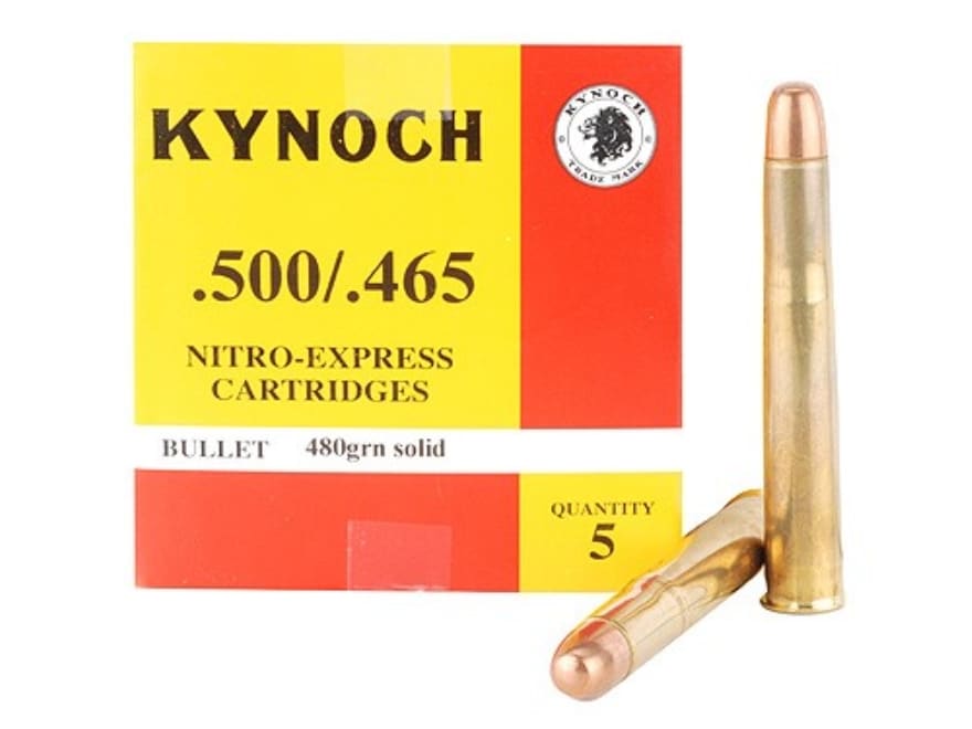 Kynoch Ammo 500-465 Nitro Express 480 Grain Woodleigh Welded Core