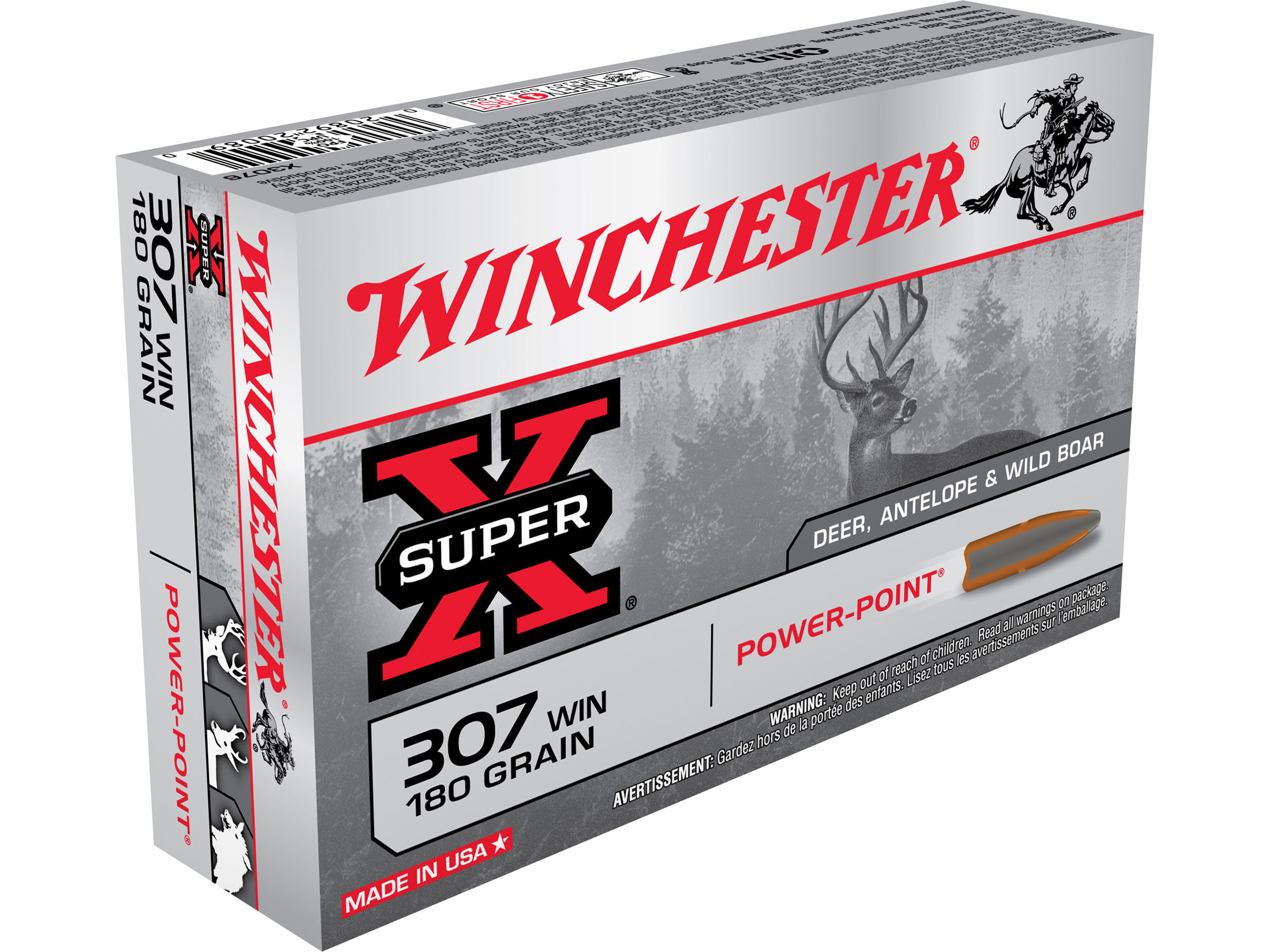 Winchester Super-X Ammo 307 Winchester 180 Grain Power-Point Box of 20