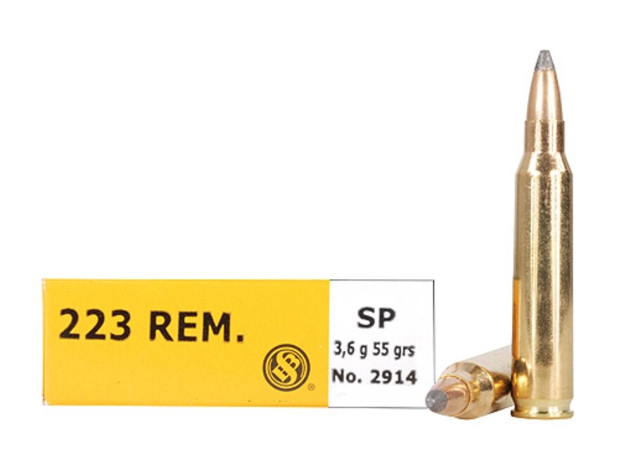 Sellier & Bellot 223 Remington Ammo 55 Grain Jacketed Soft Point Box