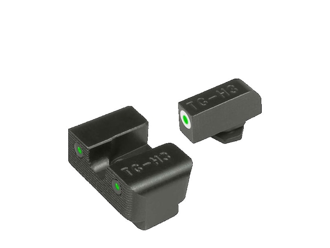 TRUGLO Tritium Pro Sight Set for Glock 17, 17L, 19, 22, 23, 24, 26, 27, 33, 34, 35, 38, 39 Gen 1, 2, 3, 4, 5 Tritium Green with White Front Outline