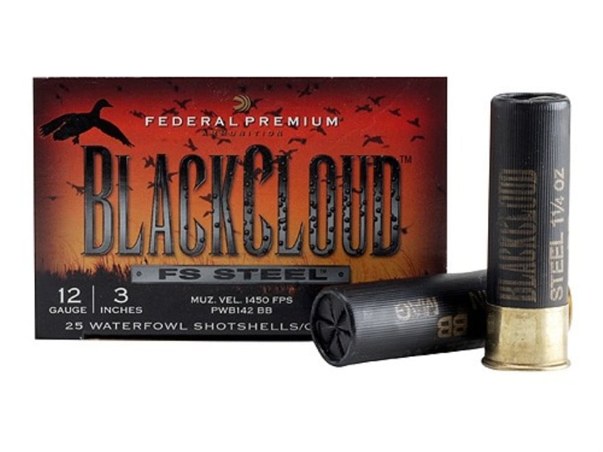 Federal Premium Black Cloud Ammo 12 Ga 3 1-1/4oz BB Non-Toxic