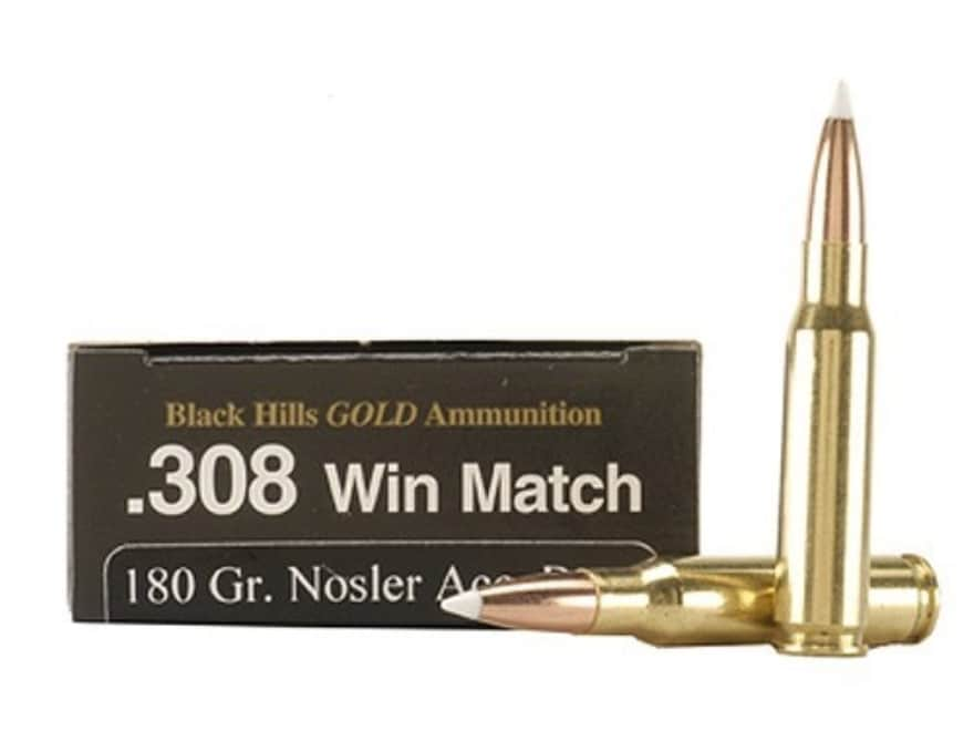 Black Hills Gold 308 Winchester Ammo 180 Grain Nosler AccuBond Bonded