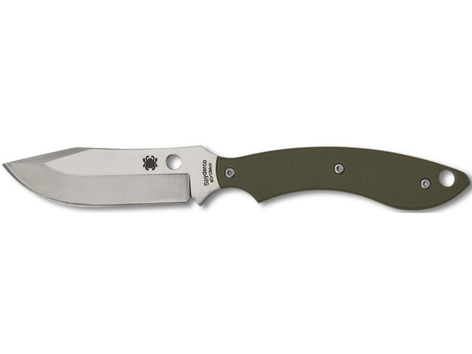 Spyderco Stok 2.95″ Fixed Bowie Plain Stonewashed 8Cr13MoV SS Blade/Olive Drab Textured G10 Handle