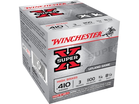 Winchester Super-X High Brass Ammunition 410 Bore 3" 3/4 oz of 8-1/2 Shot Box of 25