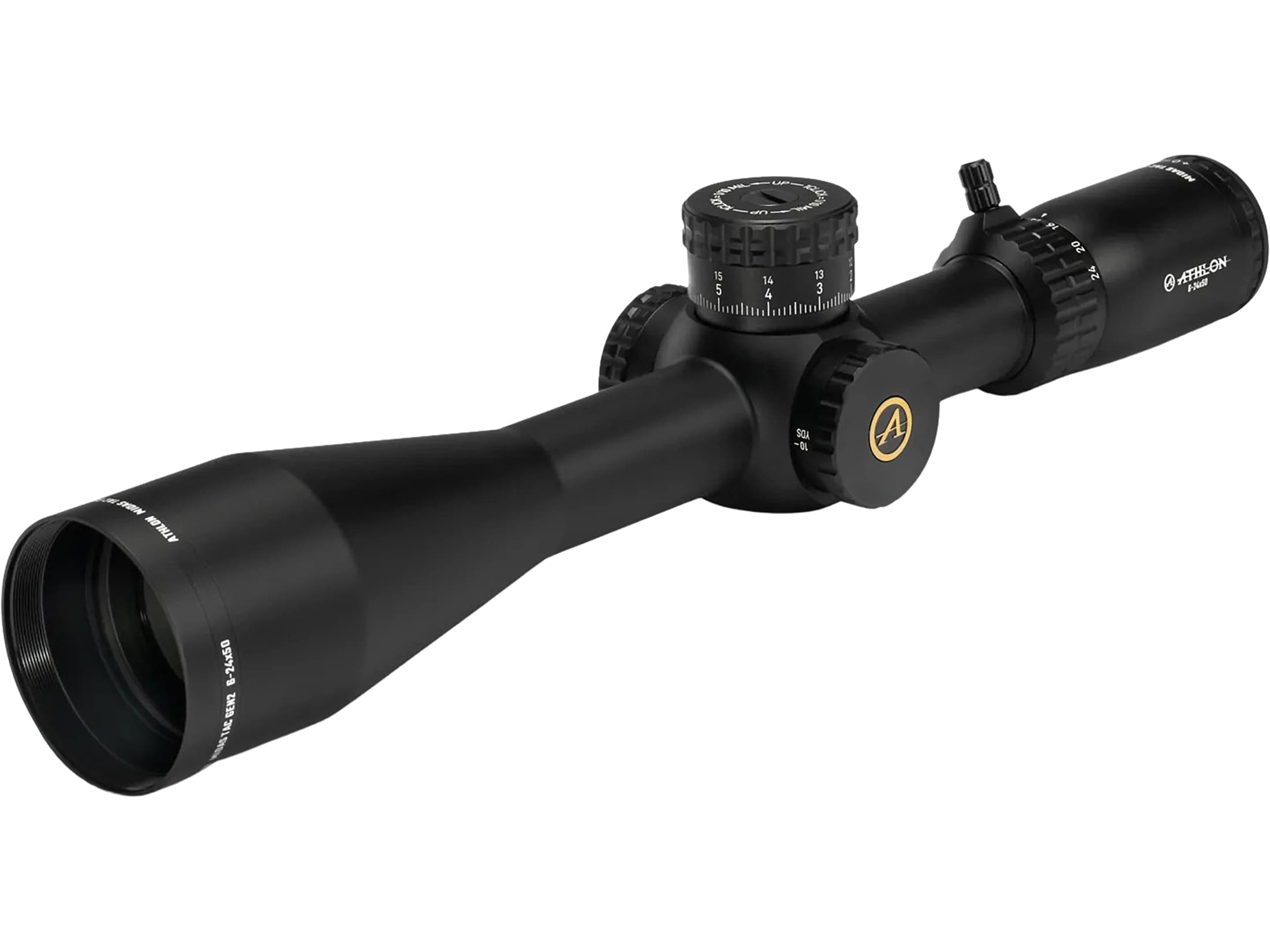 Athlon Optics Midas TAC Gen 2 HD Rifle Scope 30mm Tube 6-24x 50mm APRS14 MIL Reticle Black