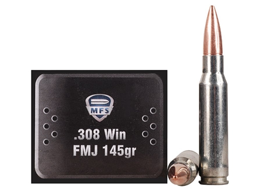 MFS Ammo 308 Winchester 145 Grain Full Metal Jacket Zinc