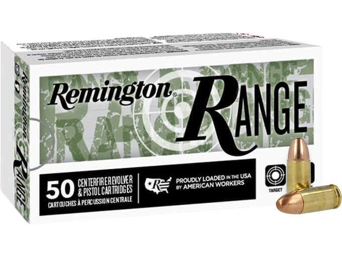 Remington Range 9mm Luger Ammo 115 Grain Full Metal Jacket Case of 1000 (20 Boxes of 50)