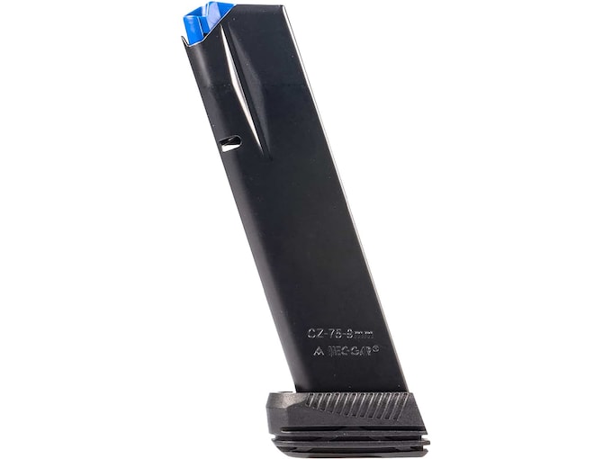 Mec-Gar Optimum Magazine for with Base Pad CZ 75B, 85B, SP-01, Shadow I, II 9mm 19-Round Steel Anti-Friction Black