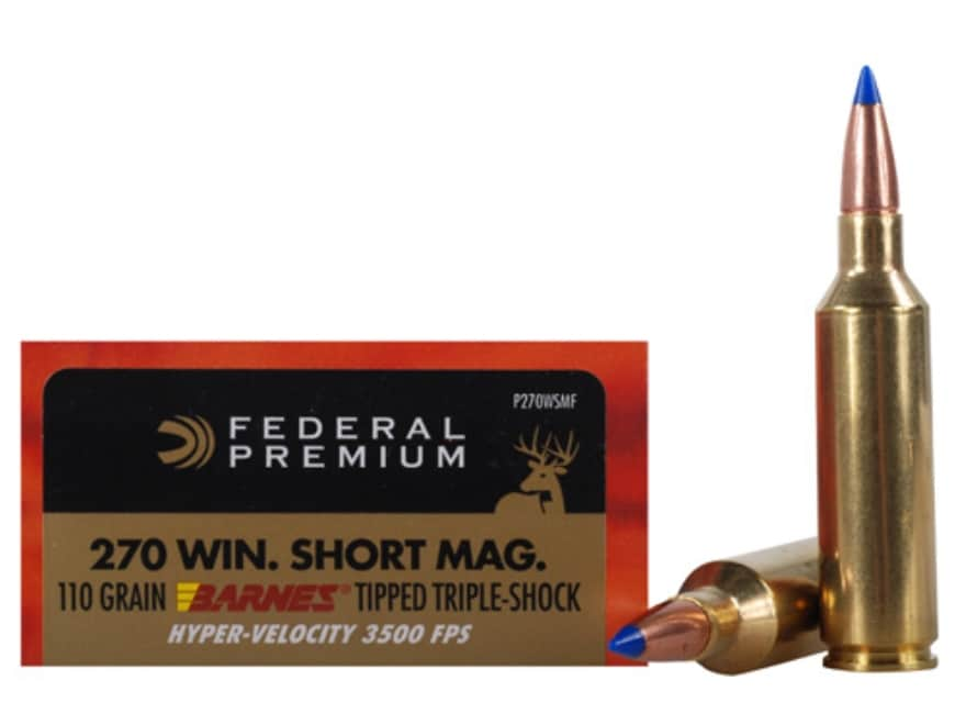 Federal Premium Hyper Velocity 270 Winchester Short Mag Wsm Ammo 110