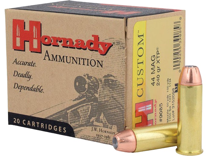 Hornady Custom Ammo 44 Remington Mag 240 Grain XTP Jacketed Hollow