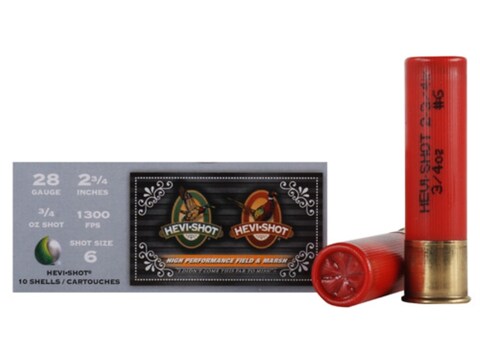 Hevi-Shot Duck Waterfowl and Upland Ammunition 28 Gauge 2-3/4" 3/4 oz #6 Non-Toxic Shot