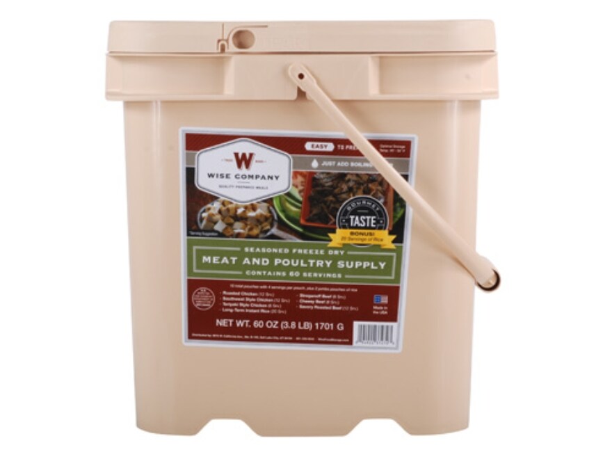 Wise Food Stocking Up Freeze Dried Meat Supply 60 Serving Bucket