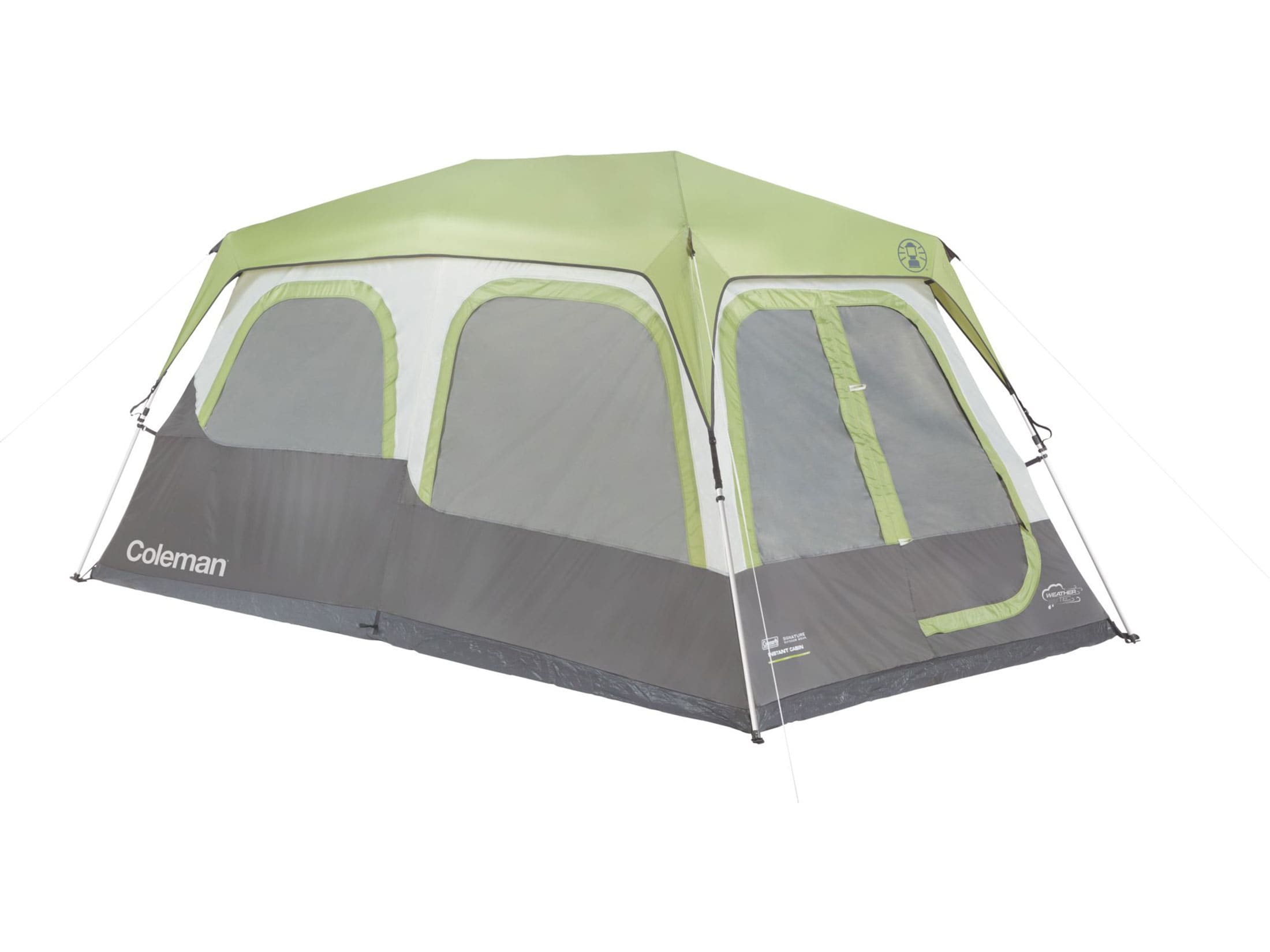 Coleman Instant 8 Person Cabin Tent 168 x 96 x 76 Polyester Gray Green