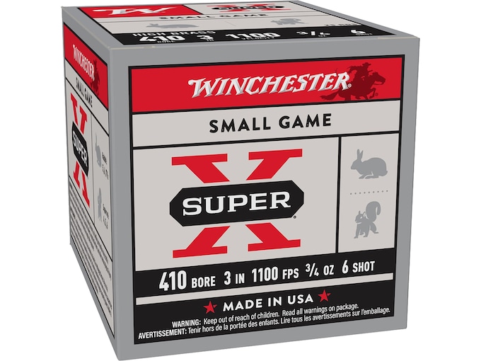 Winchester Super X Heavy Game Load 410 GA 3″ 3/4 oz. 6 Shot 25/Box