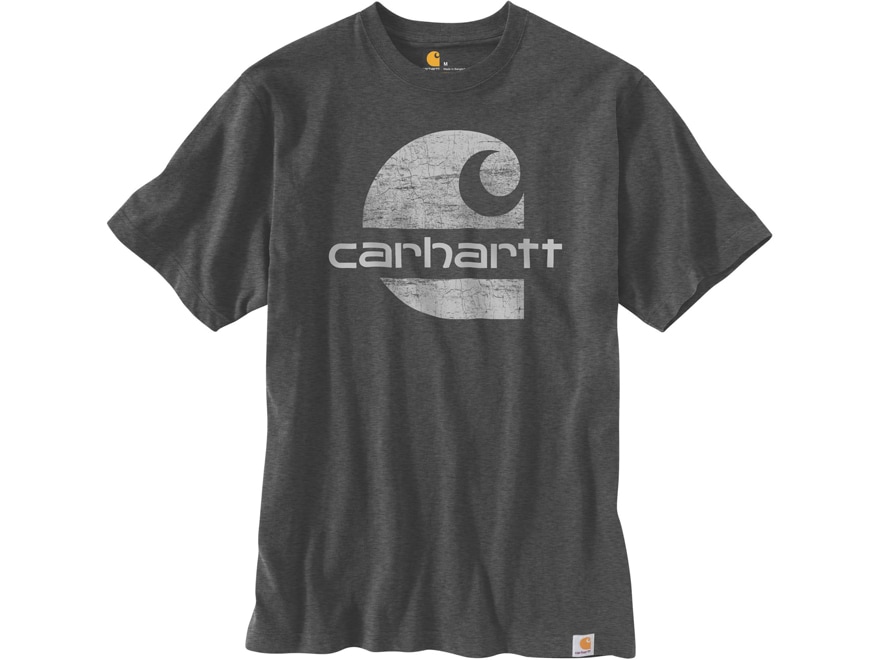 Carhartt Men's Heavyweight Logo Graphic Short Sleeve Shirt Carbon