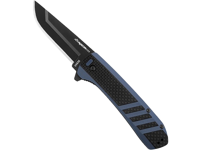 Outdoor Edge Razor VX4 Pocket Knife 3″ Drop Point 420J2 Black Oxide Blade Carbon Fiber Handle Black