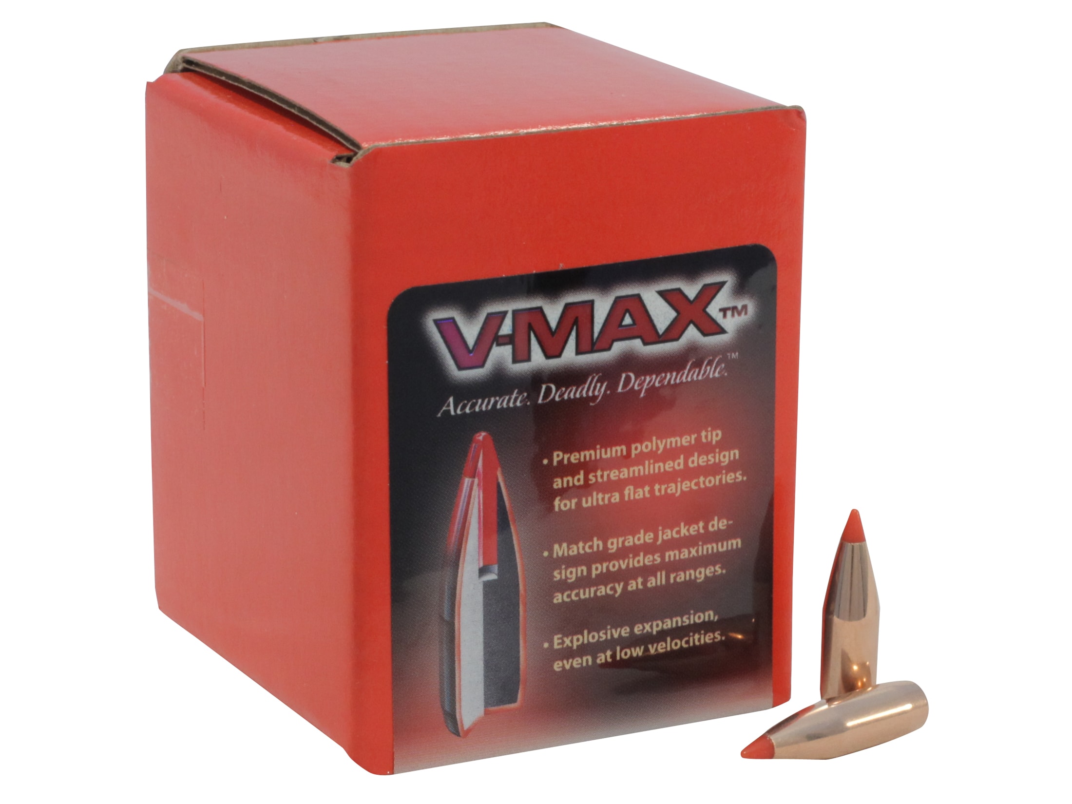 Hornady V-MAX Bullets 243 Caliber, 6mm (243 Diameter) 75 Grain Boat Tail Box of 100
