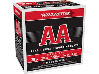 Winchester AA Target Ammunition 20 Gauge 2-3/4" 7/8 oz #8 Shot Box of 25
