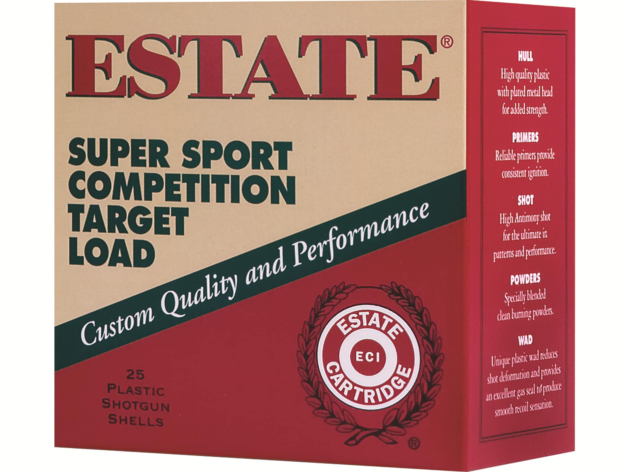 Estate Super Sport Ammunition 20 Gauge 2-3/4" 7/8 oz #7-1/2 Shot Case of 250 (10 Boxes of 25)