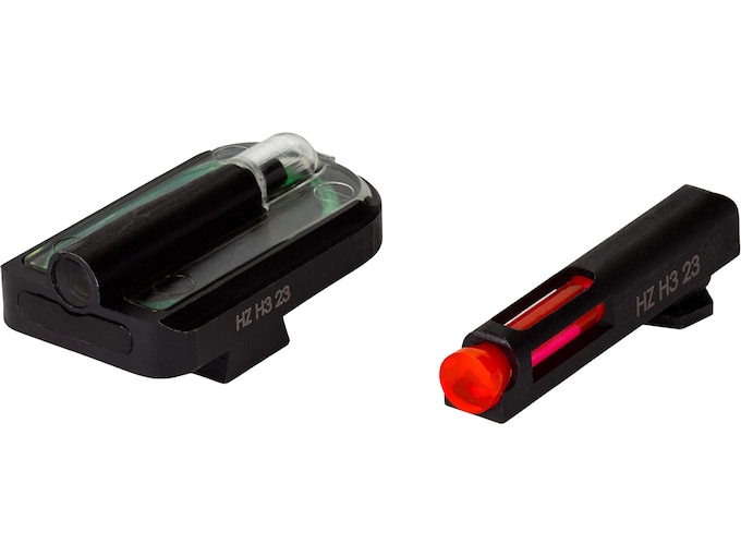 HIVIZ FASTDOT H3 Fiber Optic/Tritium Sight Set for Glock MOS 9mm/40 Red Front, Green Rear