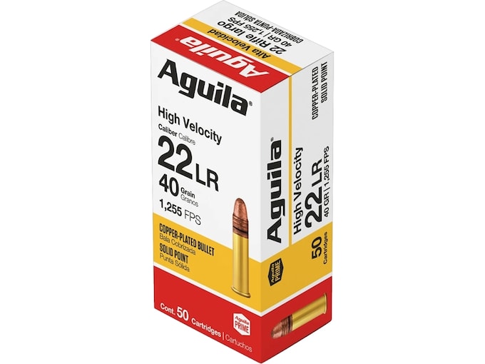 Aguila Super Extra High Velocity 22LR Ammo 40 Grain Plated Round Nose Case of 2000 (40 Boxes of 50)