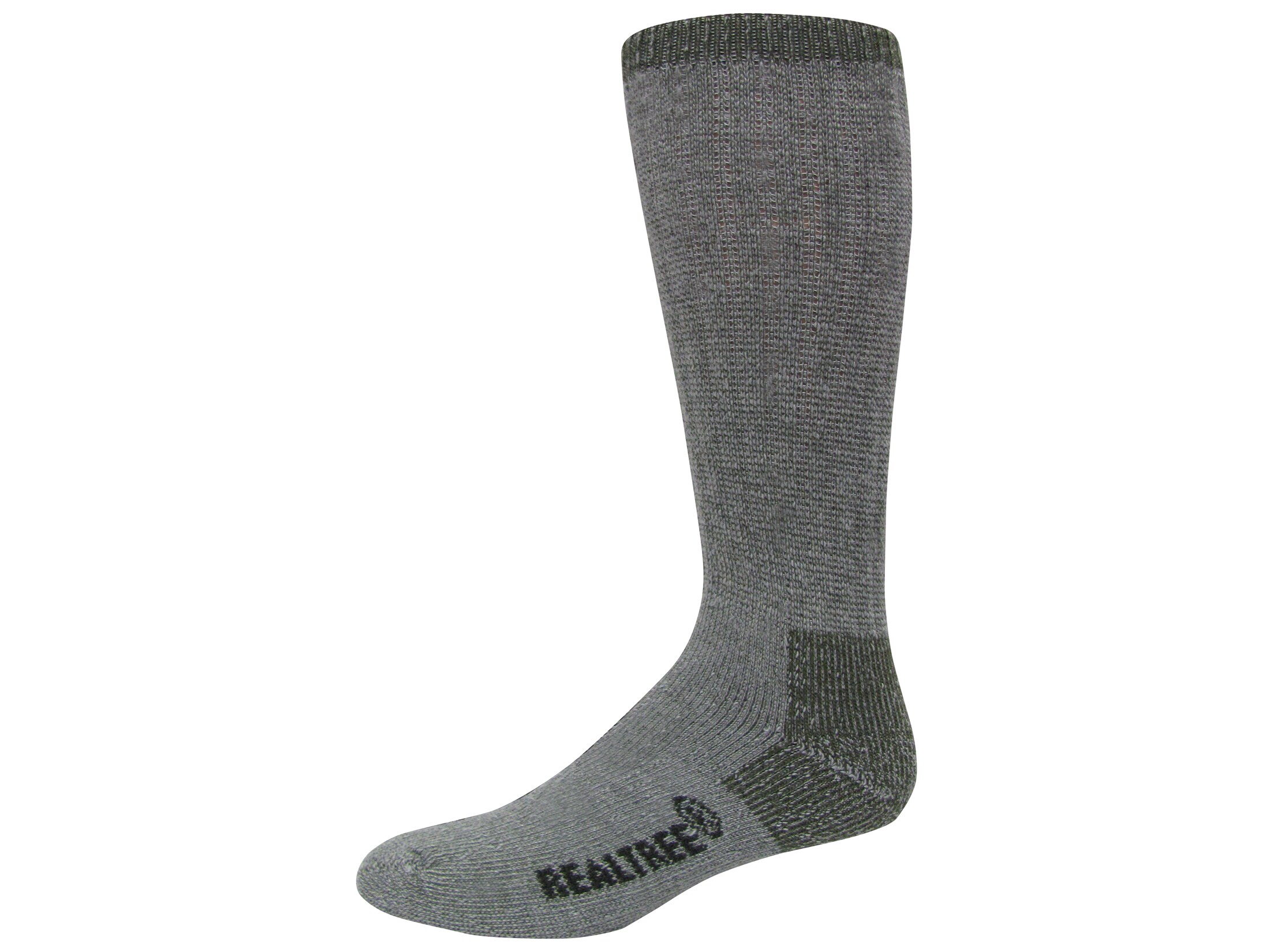 Realtree Men's Heavyweight Wool Blend Boot Sock Wool Blend Gray Large