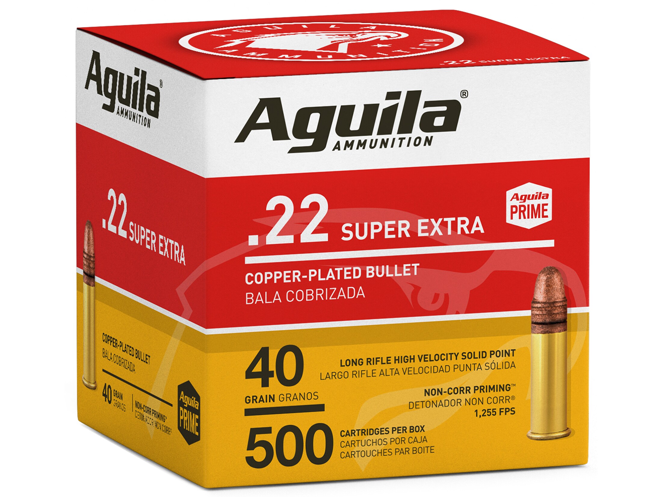 Aguila Super Extra High Velocity 22LR Ammo 40 Grain Plated Round Nose
