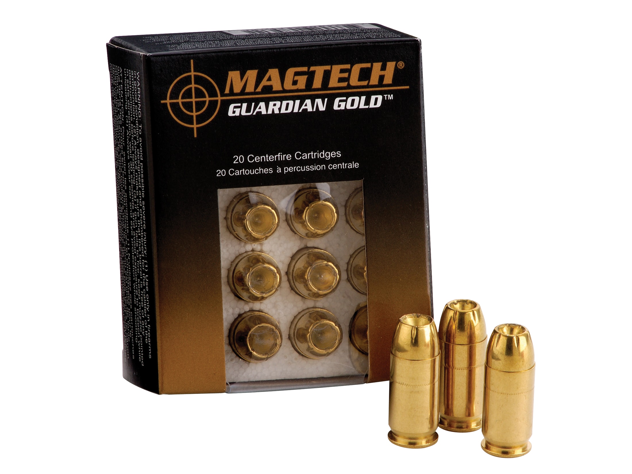 Magtech Guardian Gold Ammo 9mm Luger 124 Grain Jacketed Hollow Point.