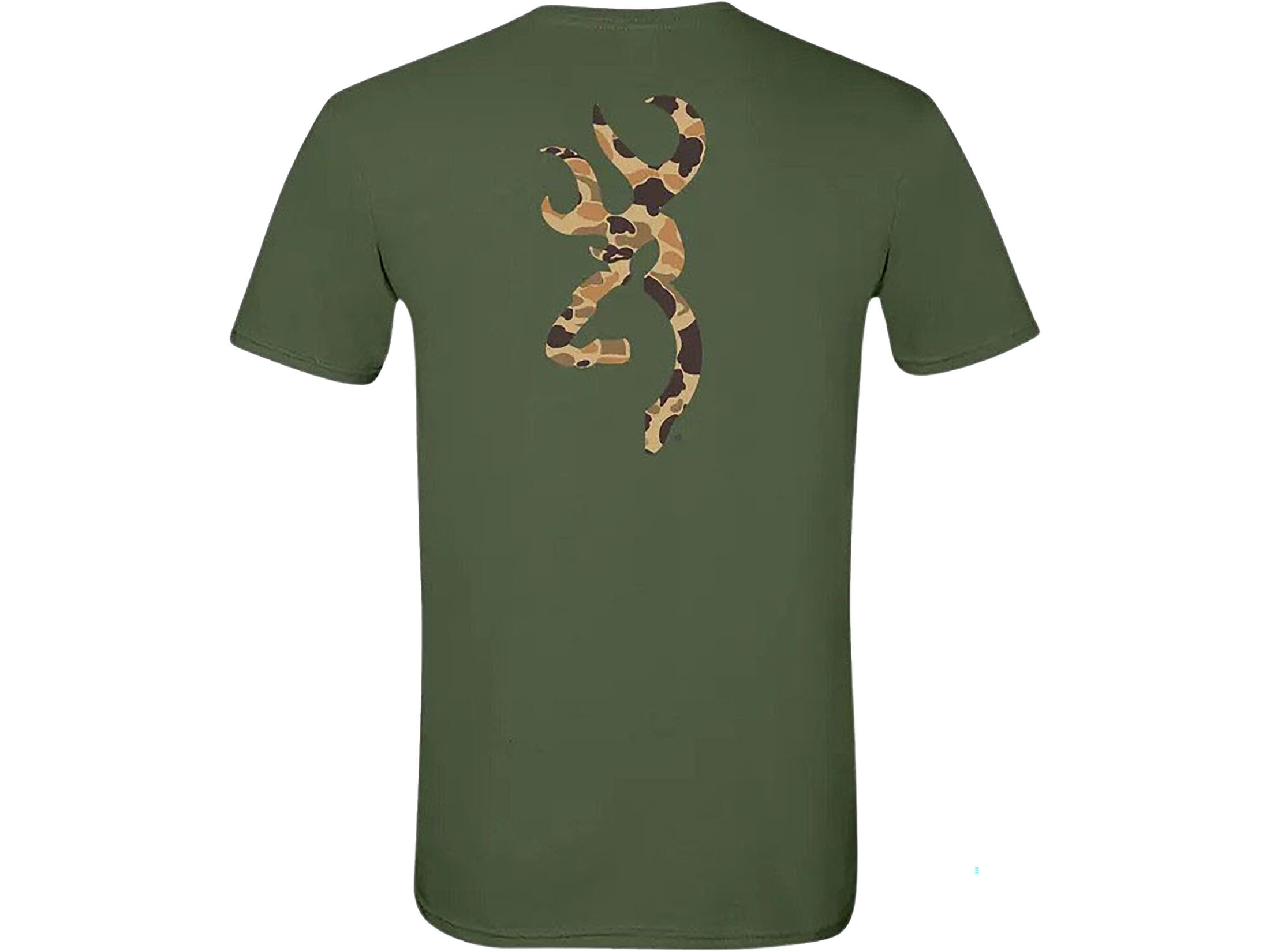 Browning Men's Duck Camo Buckmark TShirt Military Green Medium